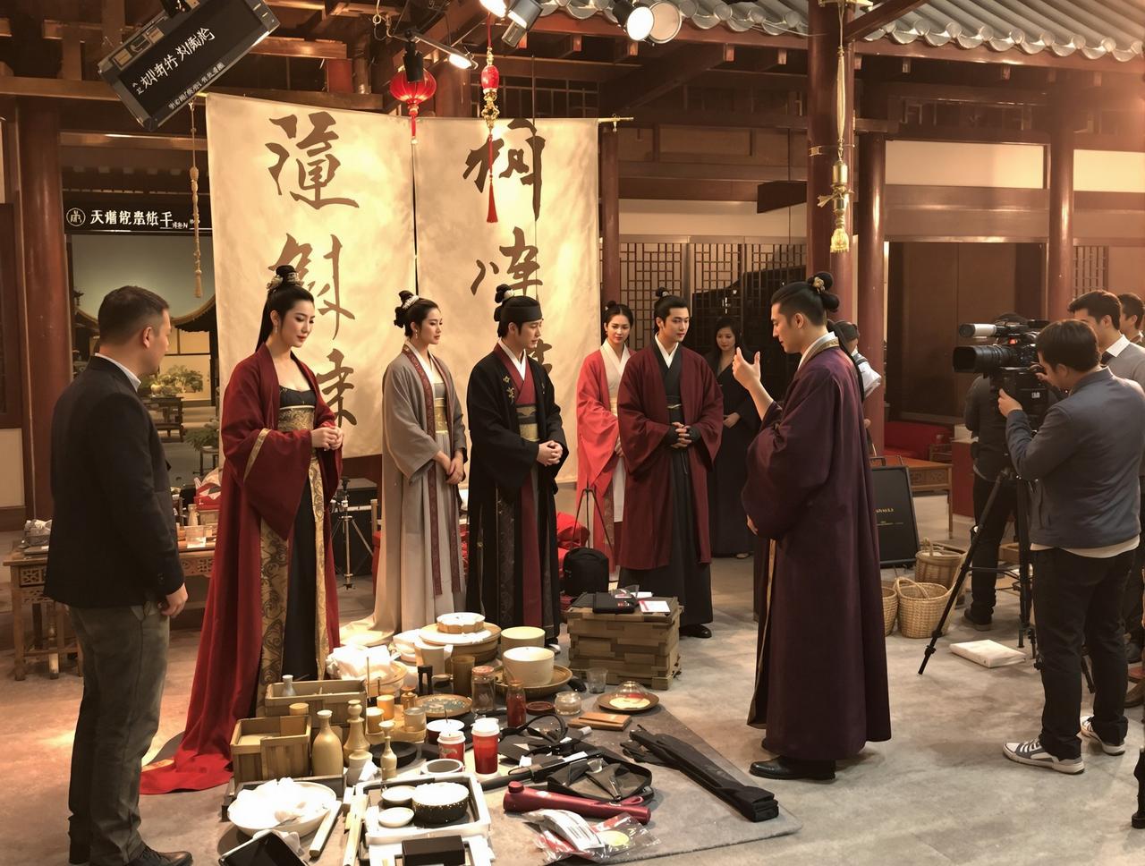 蜗牛影院 - 古装剧拍摄现场传统服饰和道具布景